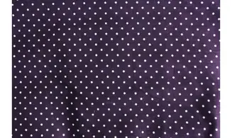 Tissu violet foncé pois blancs