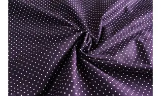 Tissu violet foncé pois blancs