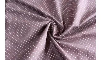 Tissu violet pâle pois blancs