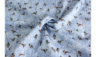 Tissu mésanges des neiges