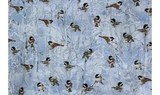 Tissu mésanges des neiges