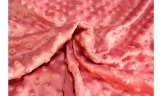Tissu minkee gaufré framboise