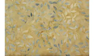 Batik jaune pale feuillages bleutés