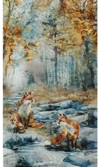 Panneau Renards en ballade