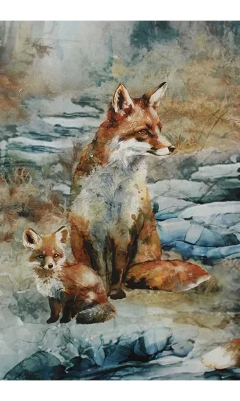 Panneau Renards en ballade