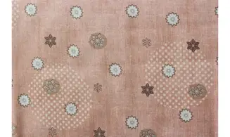 Tissu rose pale multi flocons argent