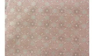 Tissu rose pale flocons argent