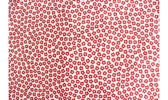 Tissu Rouge et Blanc fleurettes