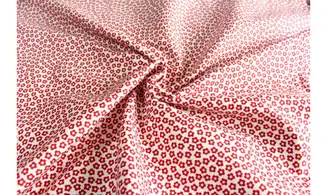 Tissu Rouge et Blanc fleurettes