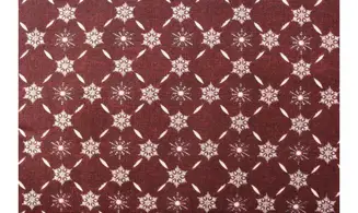 Tissu bordeaux flocons argent
