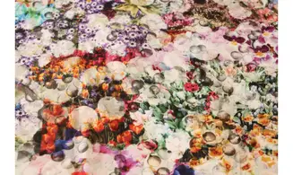 Tissu numérique prairie de fleurs