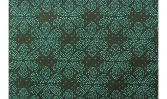 Tissu vert d'eau marron fleurs