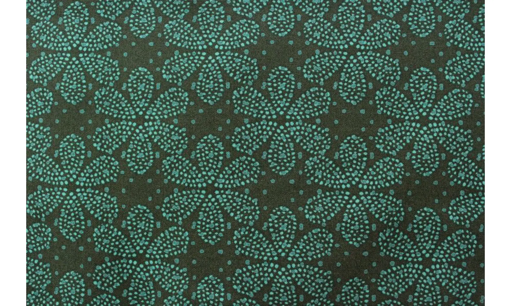 Tissu vert d'eau marron fleurs