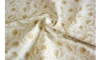 Tissu coquelicots dorés