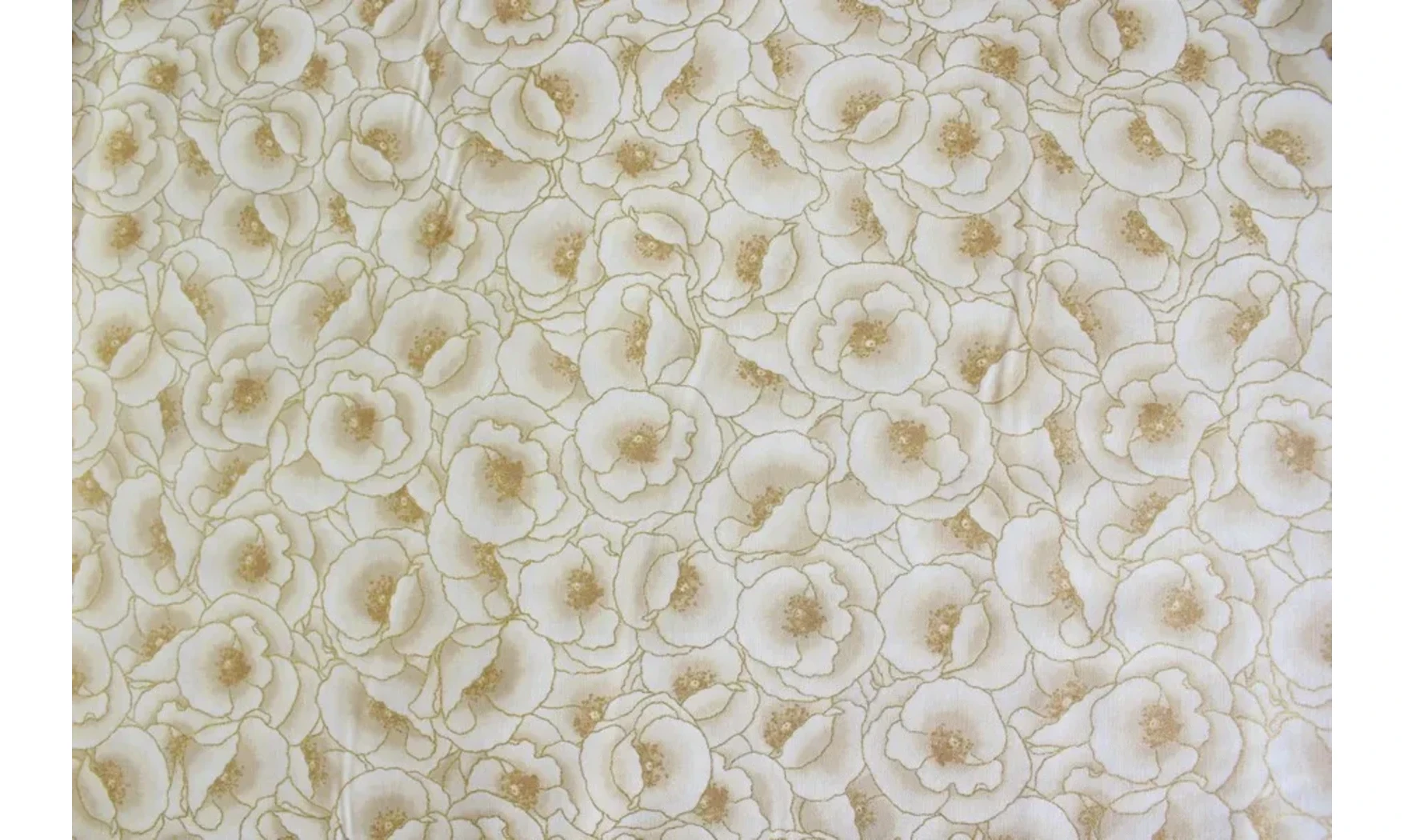 Tissu coquelicots dorés