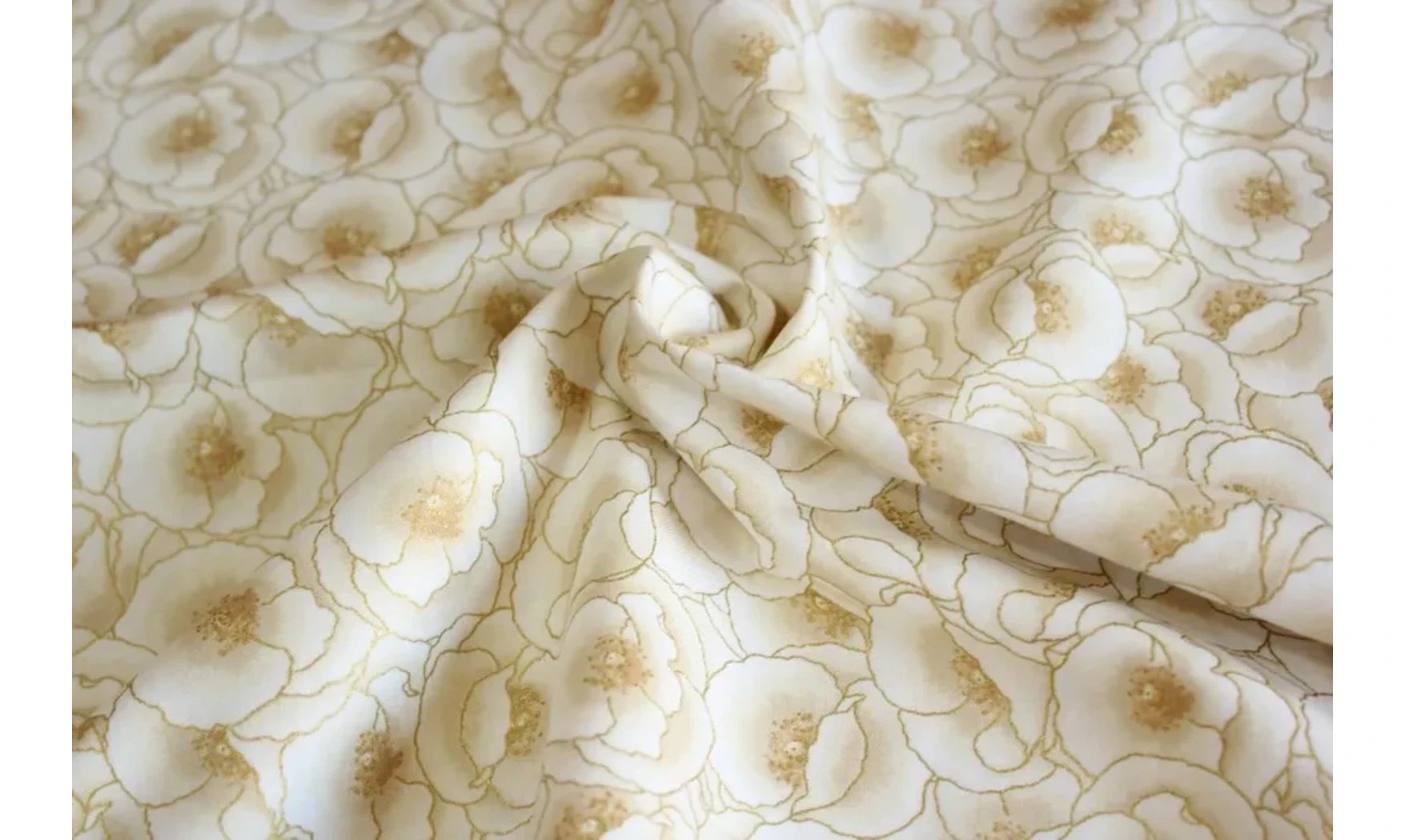 Tissu coquelicots dorés