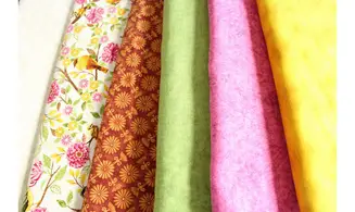 Tissu oiseaux et fleurs