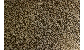 Tissu noir volutes dorées