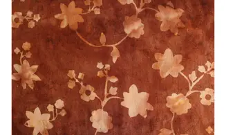 Batik marron chocolat fleurs des champs