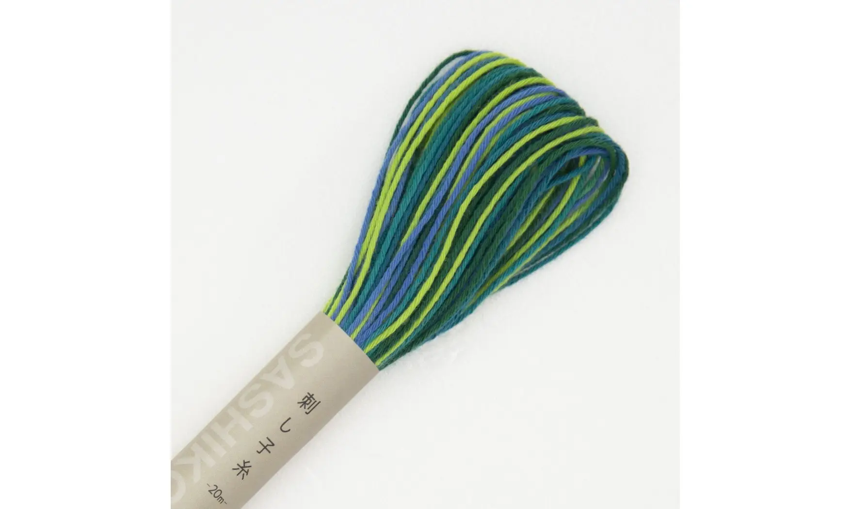 Fil Sashiko multi vert bleu 20m
