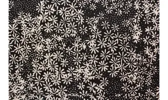 Batik noir et blanc petites fleurs