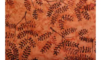 Batik orange foncé feuillages