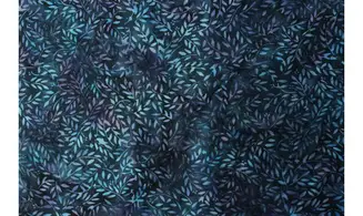 Batik bleu feuillages reflets violets