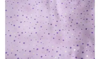 Tissu violet étoiles parsemées argent