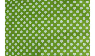 Tissu vert gros pois blancs