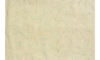 Batik jaune pale brindilles vert pale