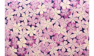 Tissu fleurs japonaises violet