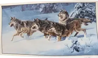 Panneau loups dans la neige