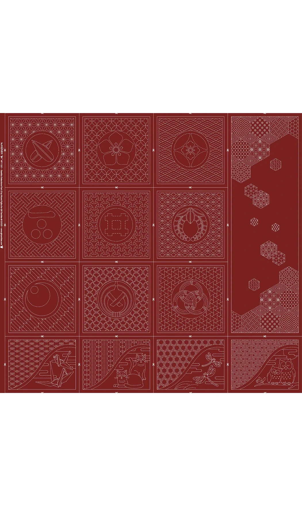 Grand Panneau Sashiko rouge