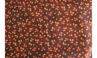 Tissu marron petites feuilles
