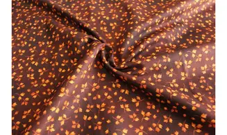 Tissu marron petites feuilles