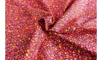 Tissu vitrail rose orange