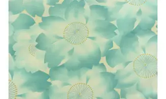 Tissu grandes fleurs japonaises bleues