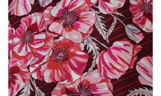 Tissu fuschia grandes fleurs