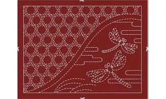 Coupon Sashiko libellules rouge