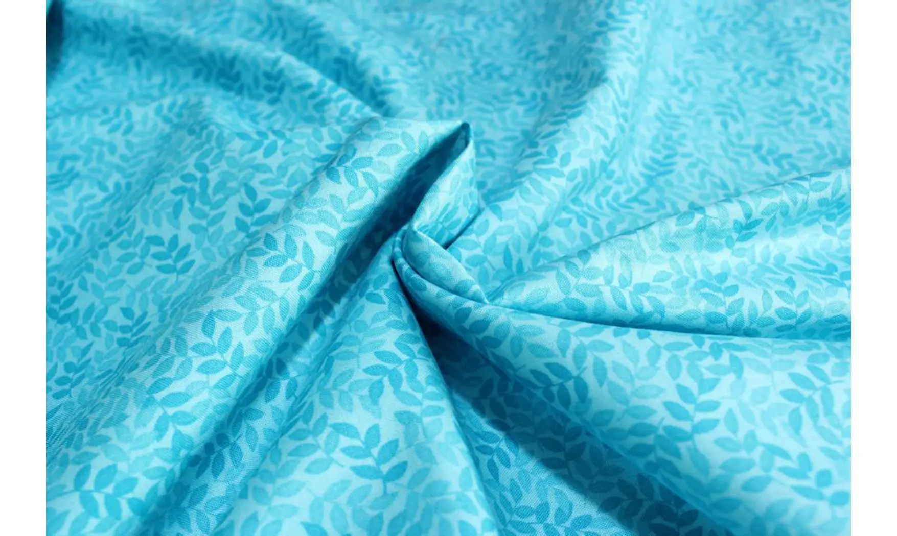 Tissu feuillage turquoise