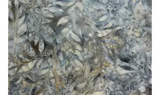 Batik gris marron feuillages