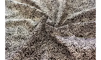 Tissu noir brindilles blanches