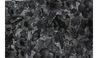 Tissu floral gris