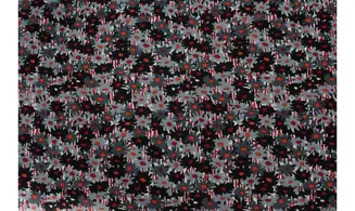 Tissu fleurettes au coeur rouge