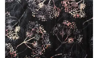 Batik noir bouquets violet beige