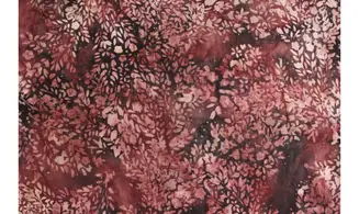 Batik marron rouge feuillages