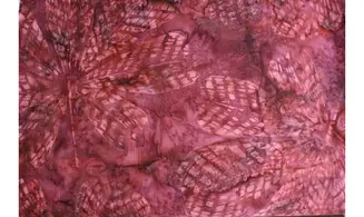 Batik violet rouge grandes feuilles