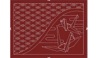 Coupon Sashiko oiseaux rouge