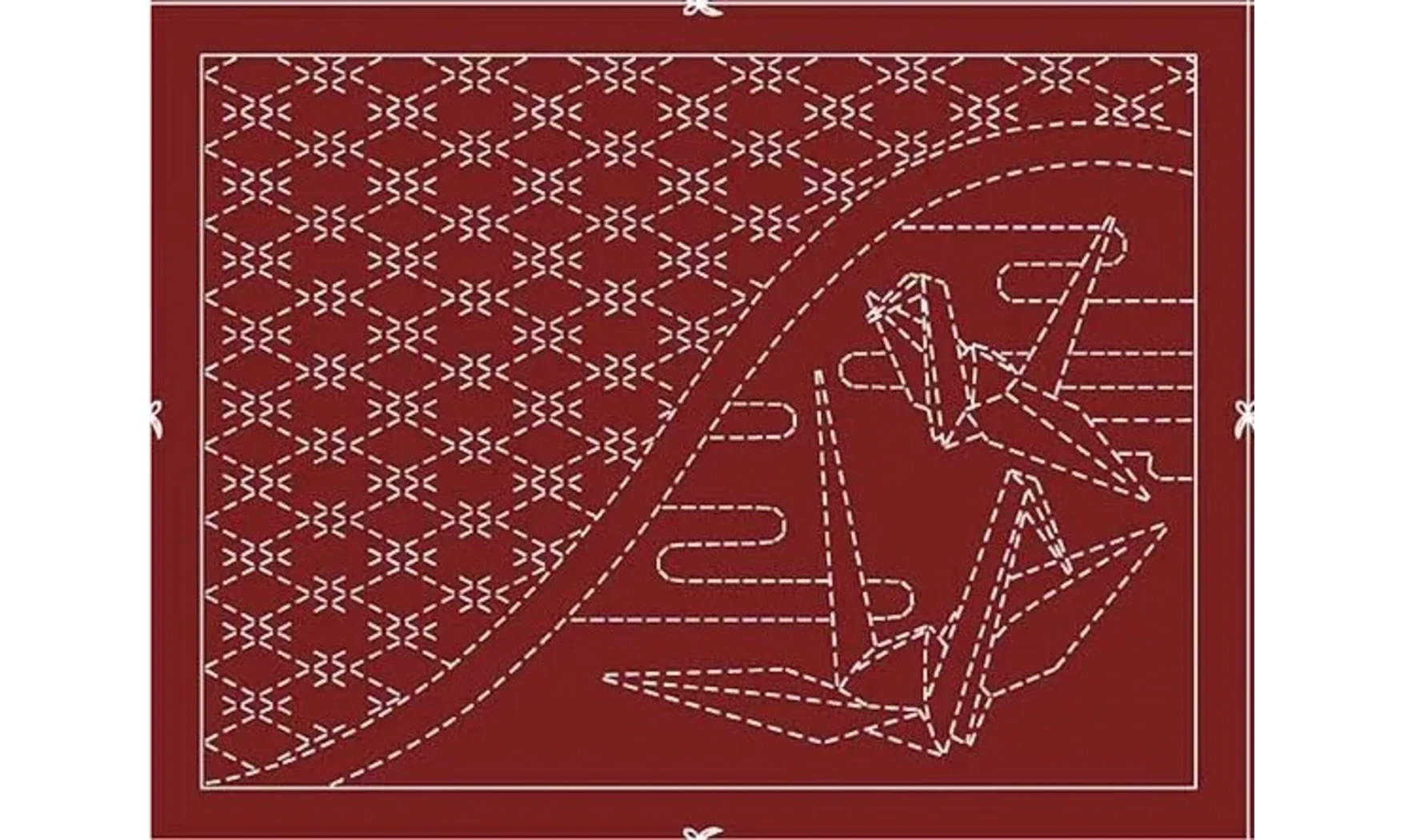 Coupon Sashiko oiseaux rouge