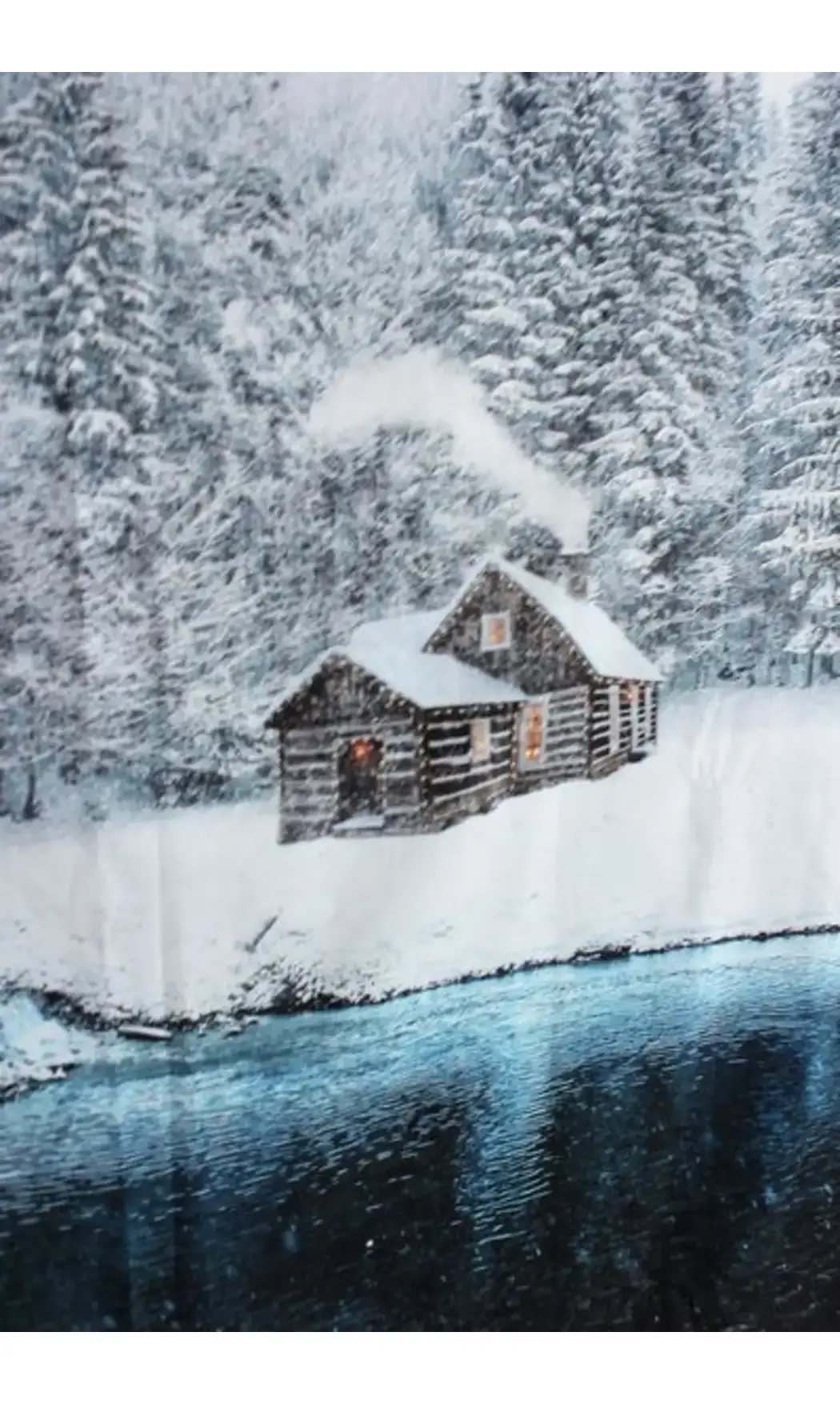 Panneau cabane en hiver